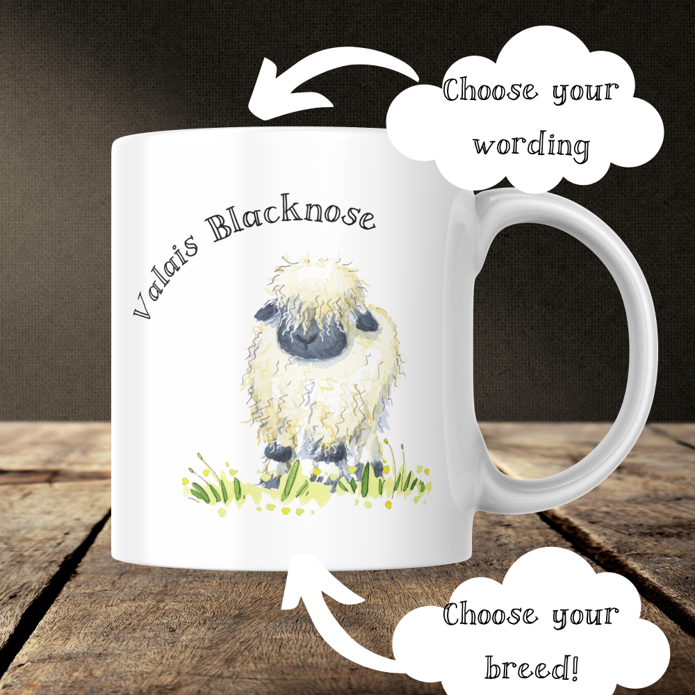 Sheep breeds ceramic mug - 11oz