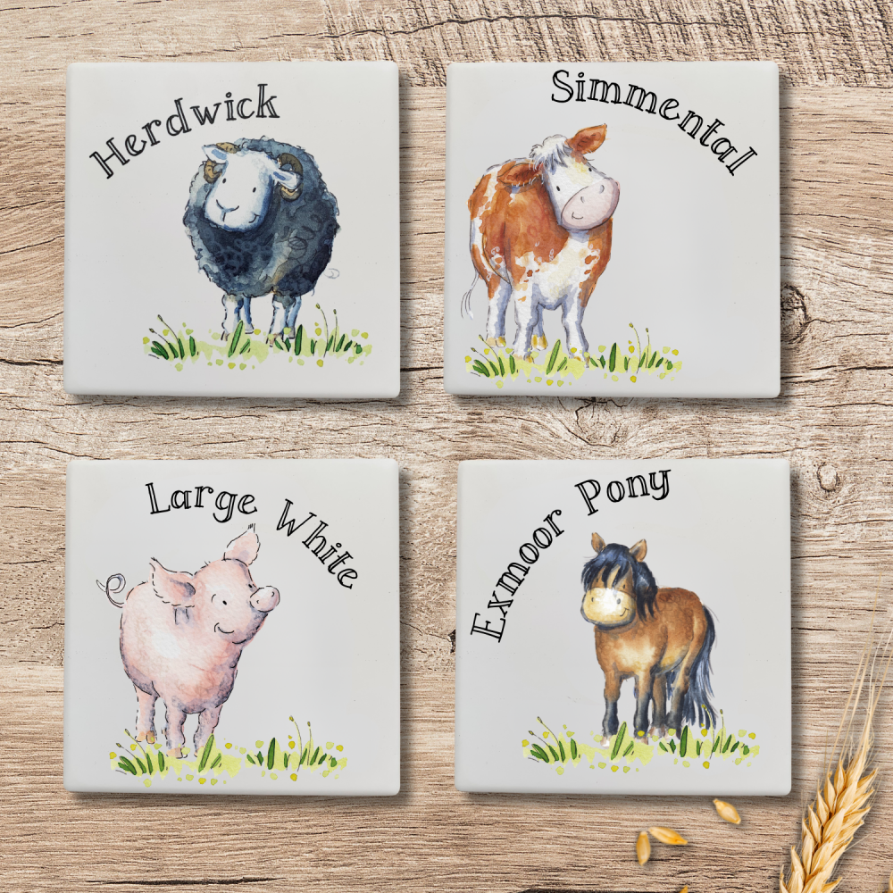 Ceramic Farm Animal Coaster