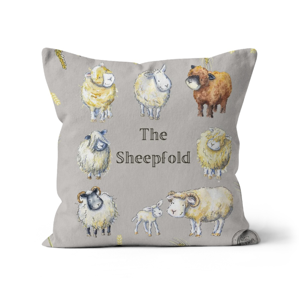 Farm breeds cushion- personalised with farm name