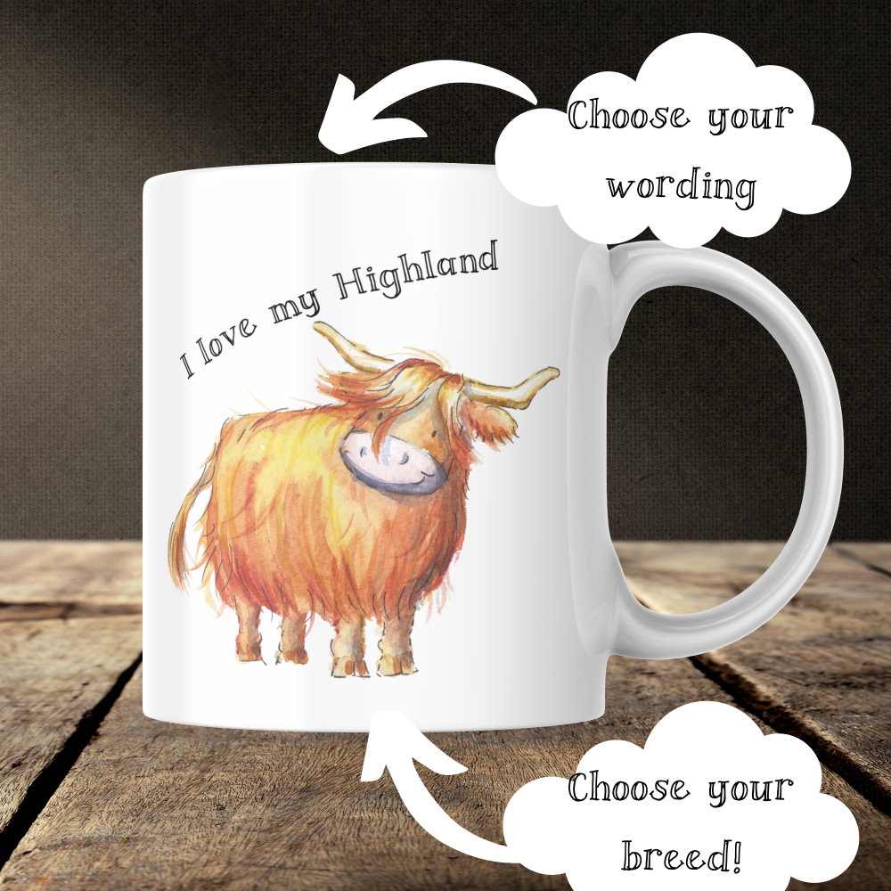 Cow breeds ceramic mug - 11oz