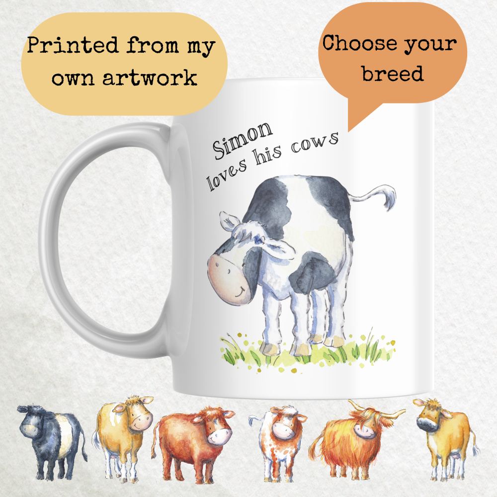 Cow breeds ceramic mug - 11oz