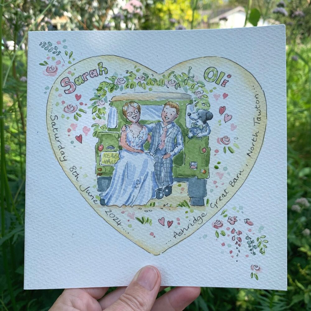 Handpainted Wedding card