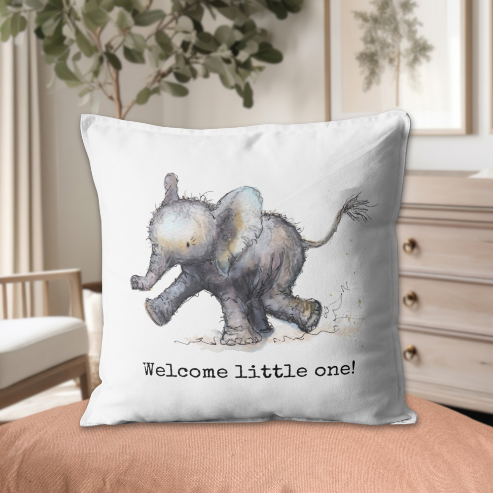 Elephant baby cushion- personalised