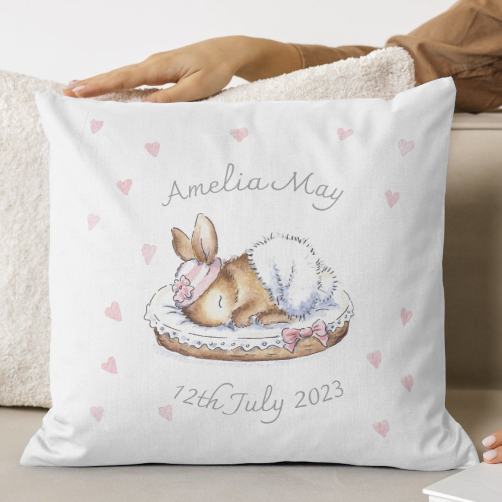 Baby Rabbit cushion- personalised