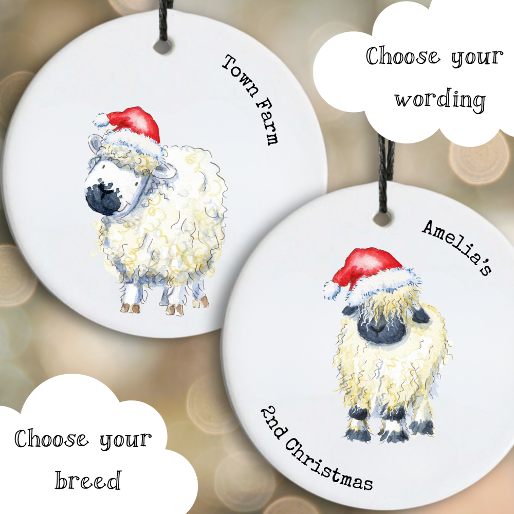 Sheep breed hanging ceramic decoration