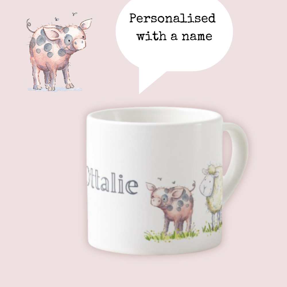 Childrens ceramic mug - farm animals