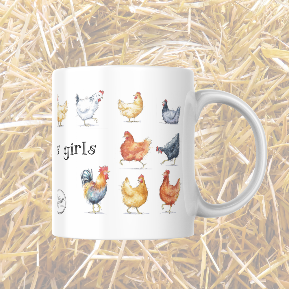 Chicken breeds ceramic mug - personalise with a name