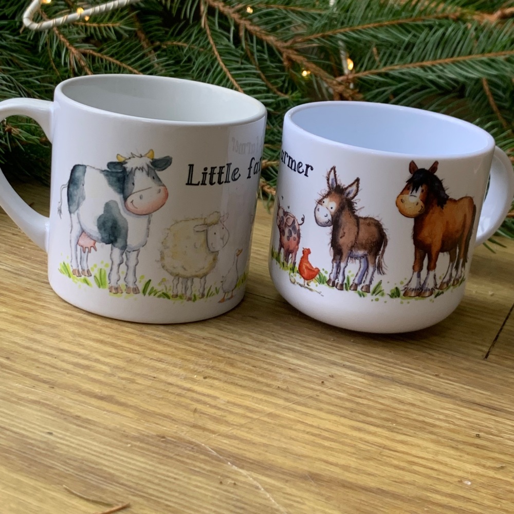 Childrens little farmer mug - farm animals