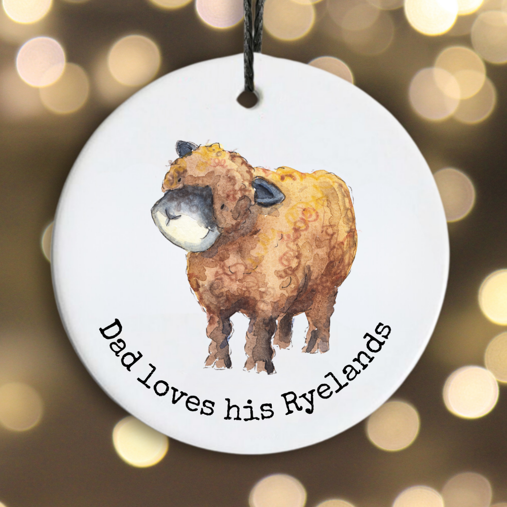 Sheep breed hanging ceramic decoration