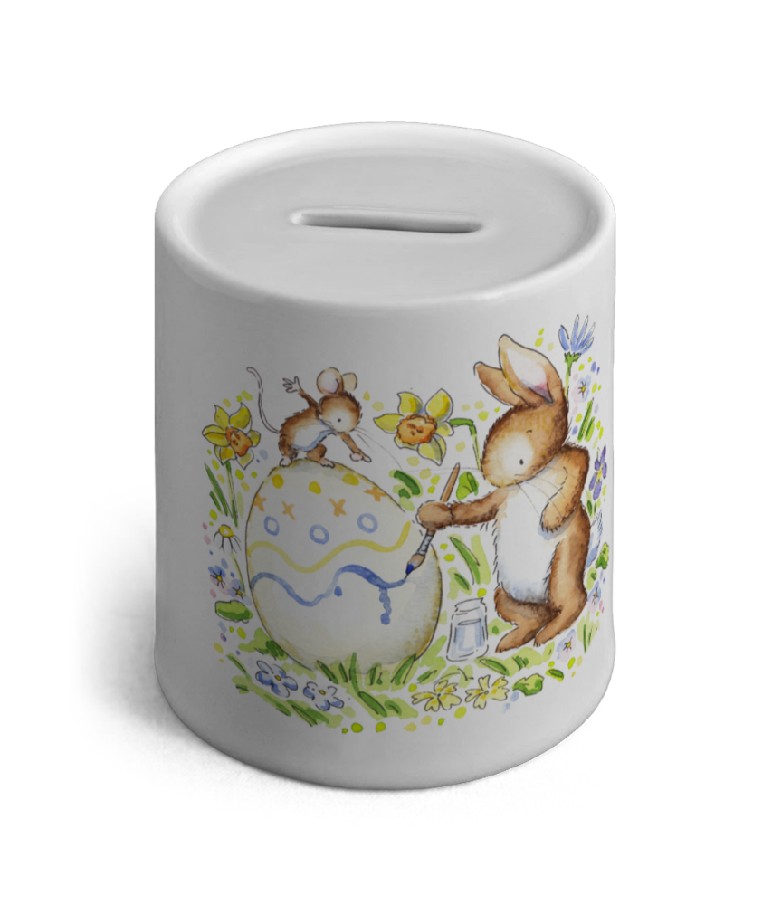 Easter Money Box - Easter bunny piggy bank with name