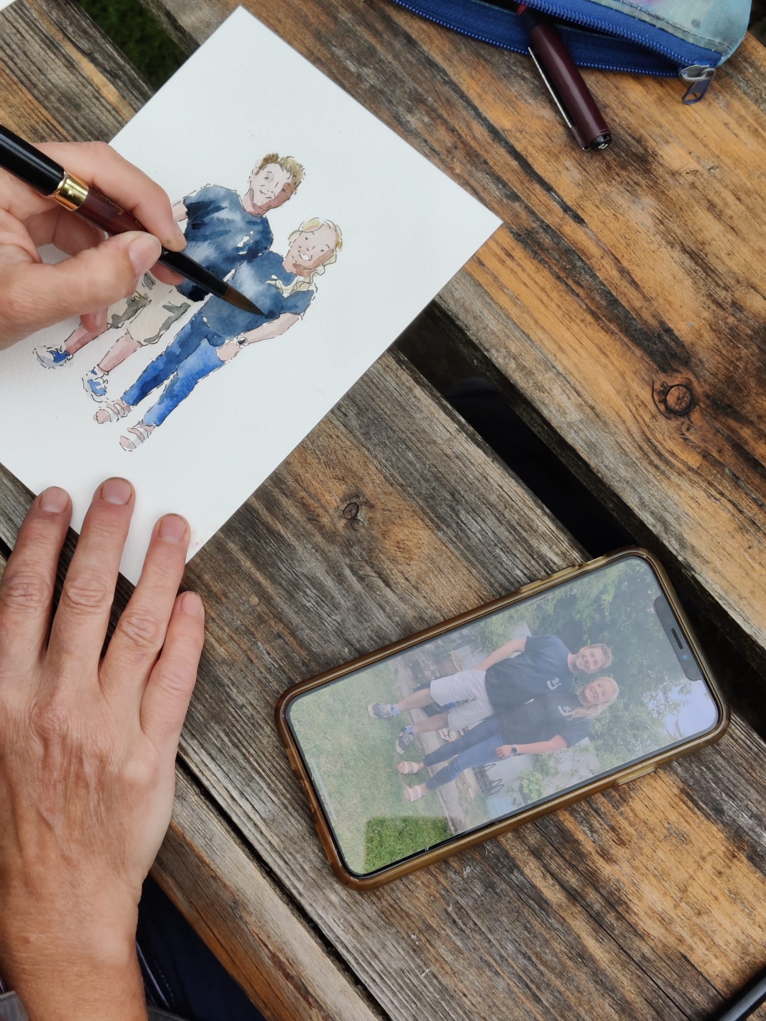 Live wedding artwork painted in real time to commemorate a marriage