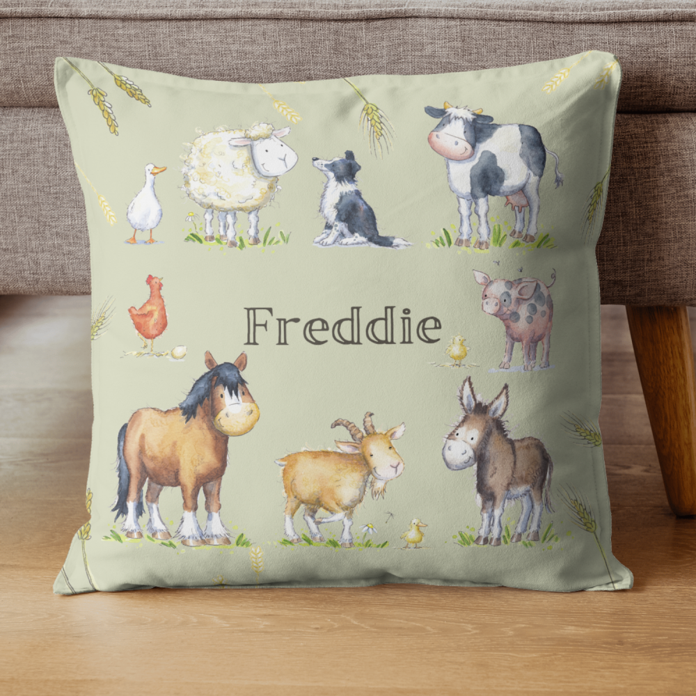 Farm animal cushion- personalised