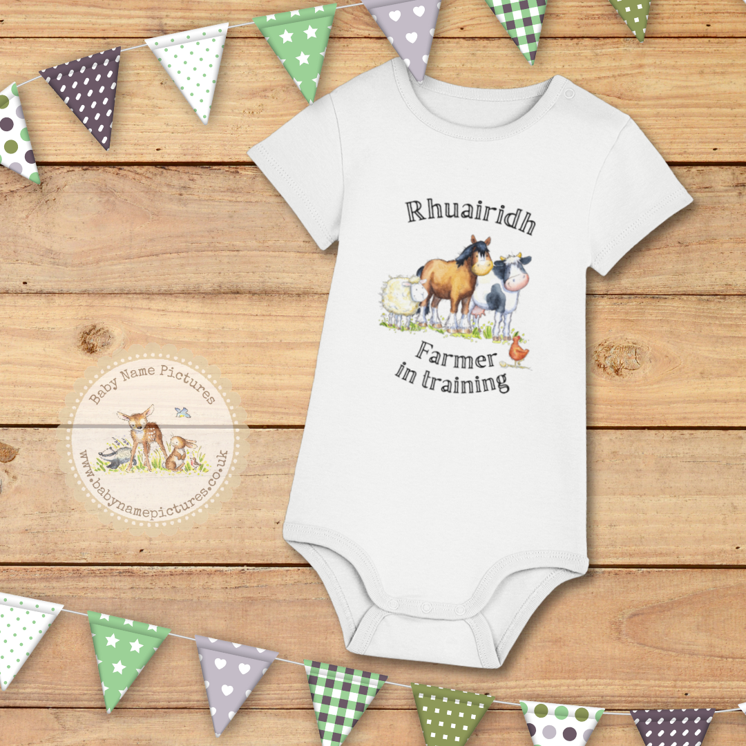 Baby Farmer body suit  - Farmer in Training personalised