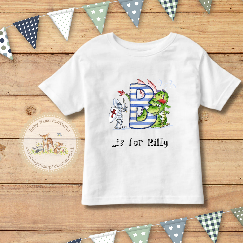 Initial and name personalised childs T shirt