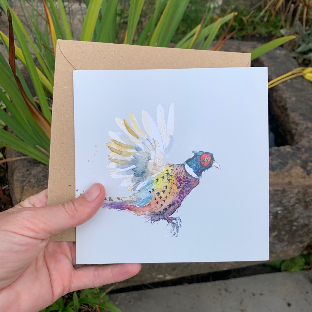 Flying pheasant card