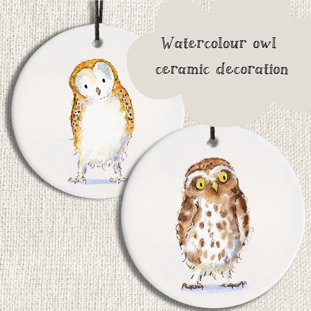 Owl ceramic decoration