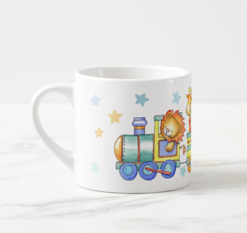 Train Mug for Toddlers – Cute Watercolour Train Cup | Baby Boy Gift |