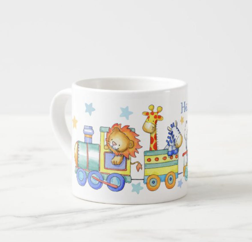 Train Mug for Toddlers – Cute Watercolour Train Cup | Baby Boy Gift |