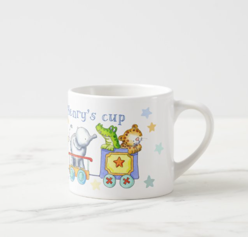 Train Mug for Toddlers – Cute Watercolour Train Cup | Baby Boy Gift |