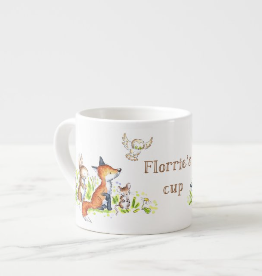 Woodland Animals Mug – Cute Forest Cup with Fox, Deer, Bunny & Badger