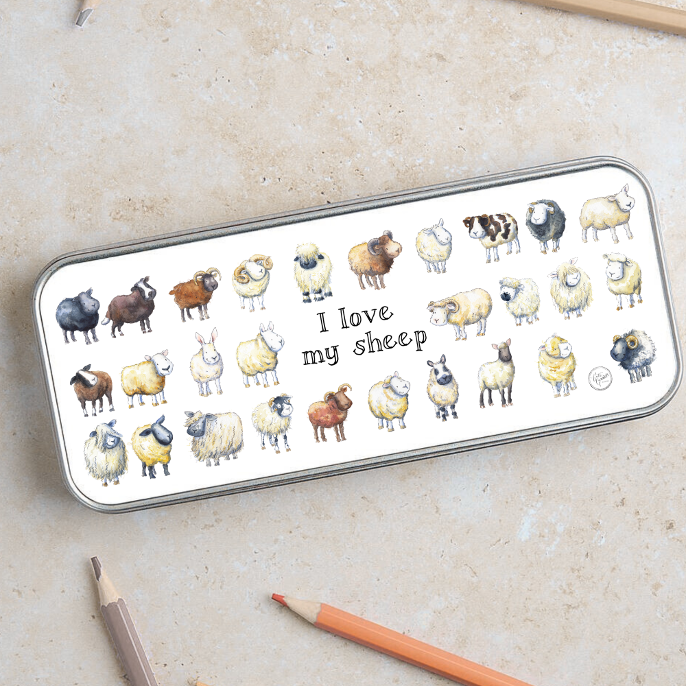 “I Love My Sheep” Pencil Tin ,Sheep breeds tin