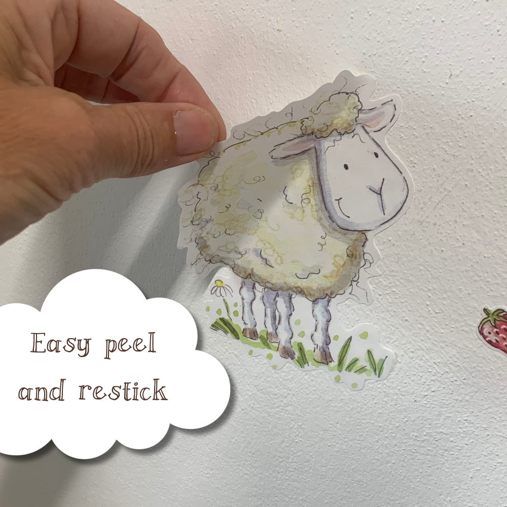 Farm Animals Nursery Wall stickers - UK made fabristick decals
