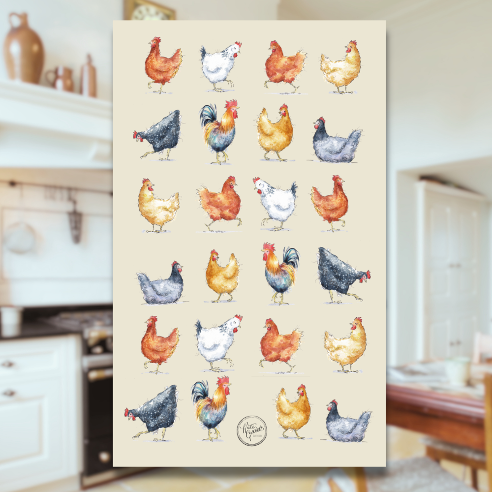 Chicken Tea Towel – Farmhouse Kitchen Gift