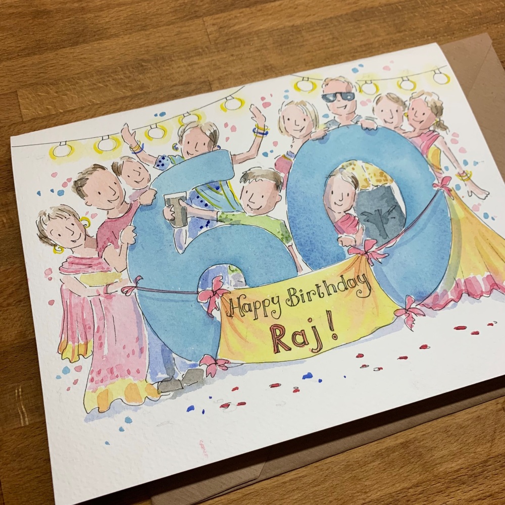 Handpainted age card