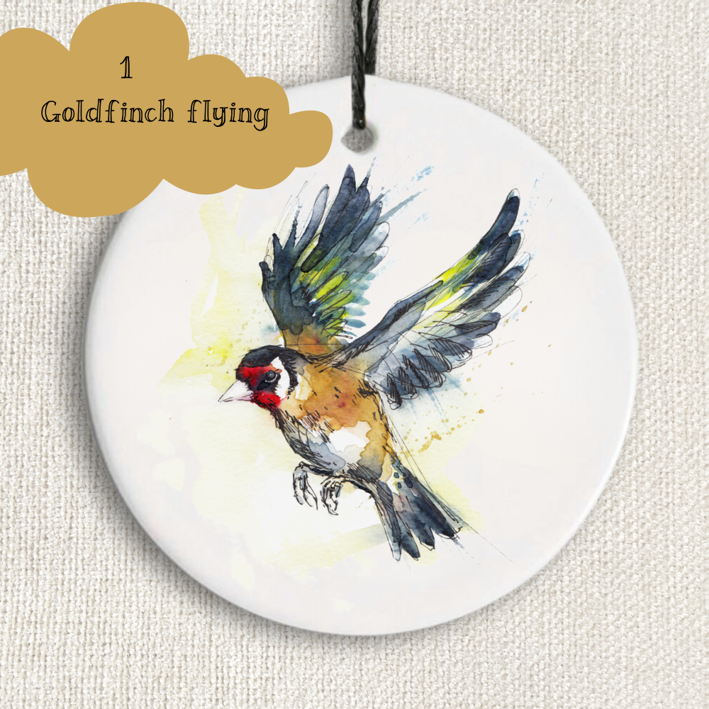 Goldfinch Watercolour Ceramic Decoration