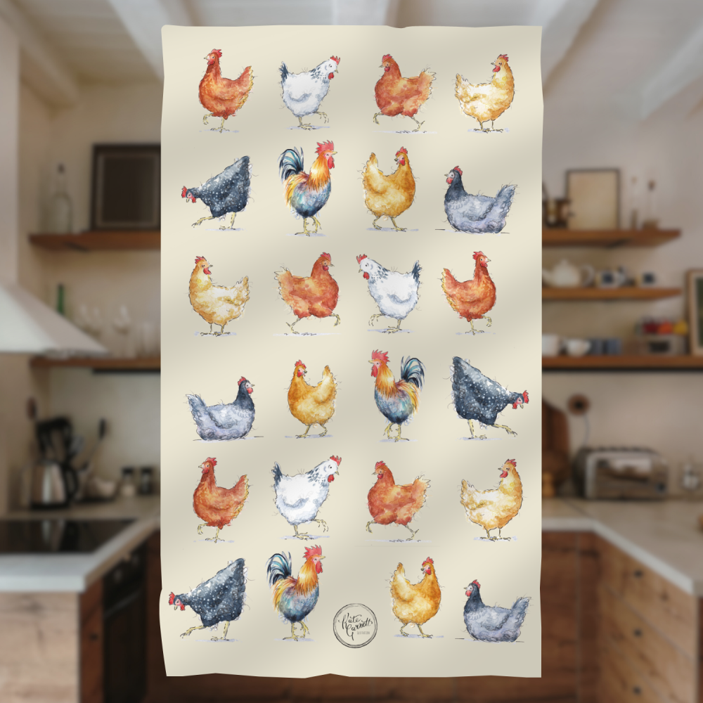 Chicken Tea Towel – Farmhouse Kitchen Gift