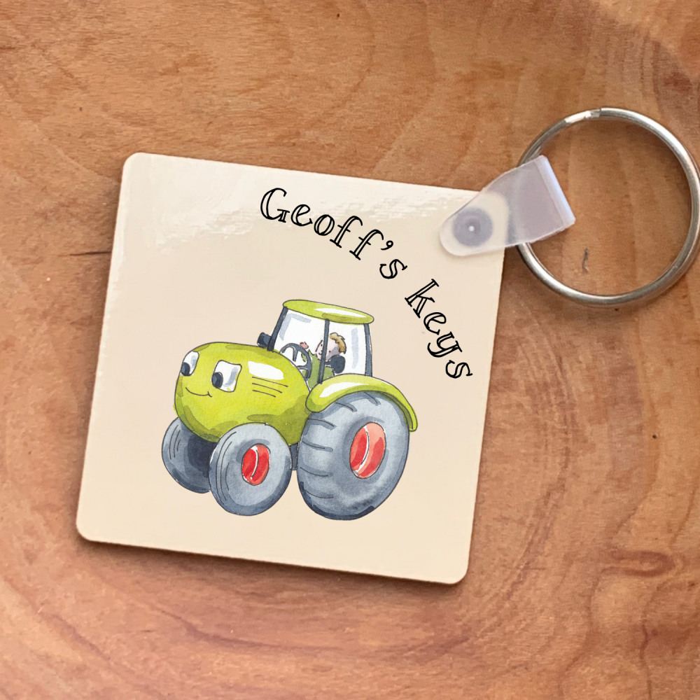 Personalised Tractor Keyring –