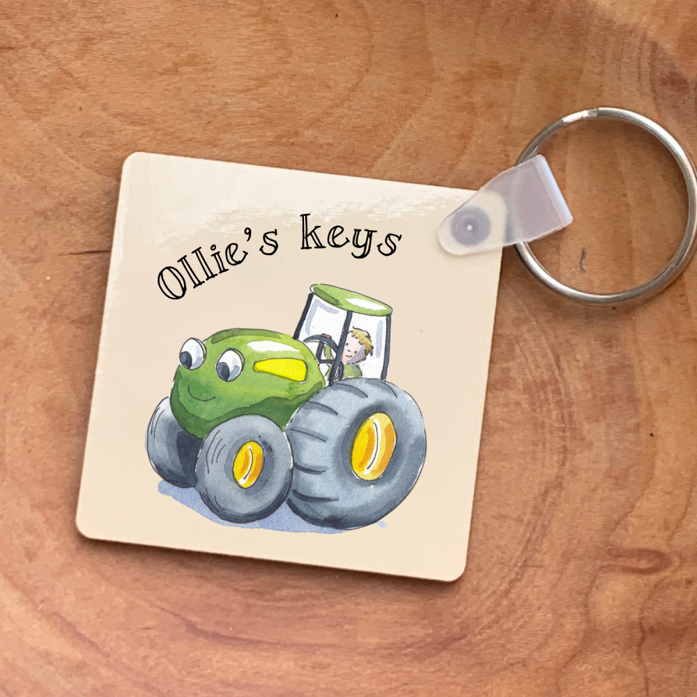 Personalised Tractor Keyring –
