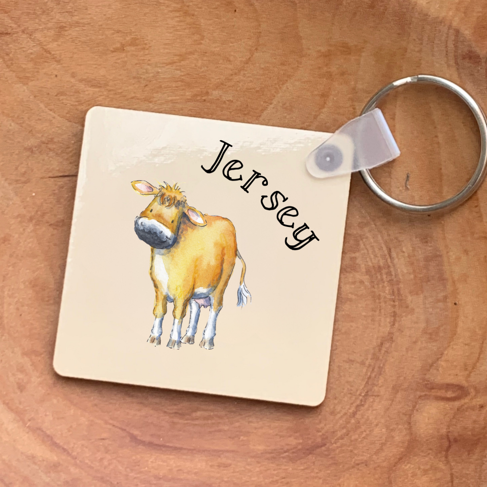 Personalised Cow Keyring