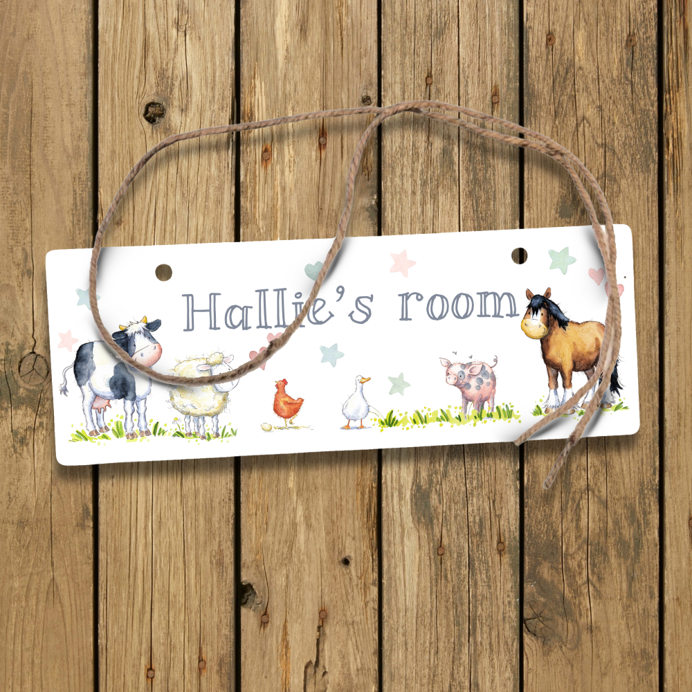Personalised Children’s Farm Door Sign - printed