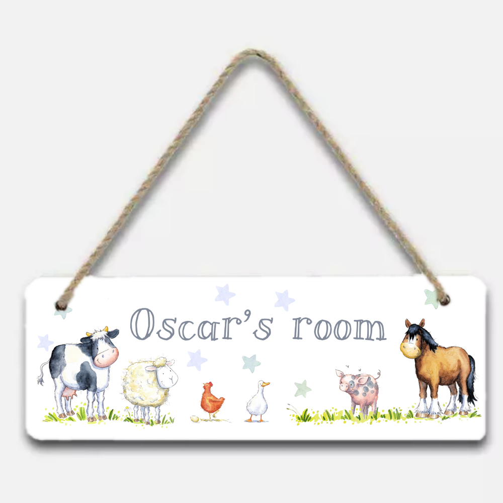 Personalised Children’s Farm Door Sign - printed
