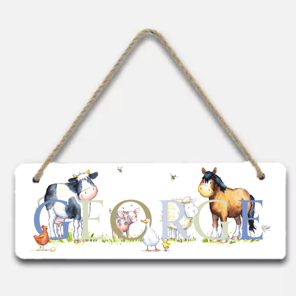 Personalised Children’s Farm Door Sign - printed