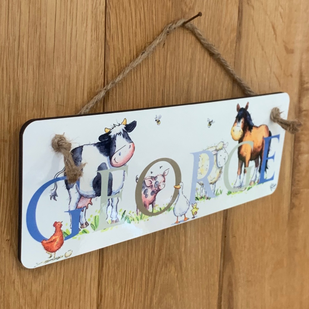 Personalised Children’s Farm Door Sign - printed
