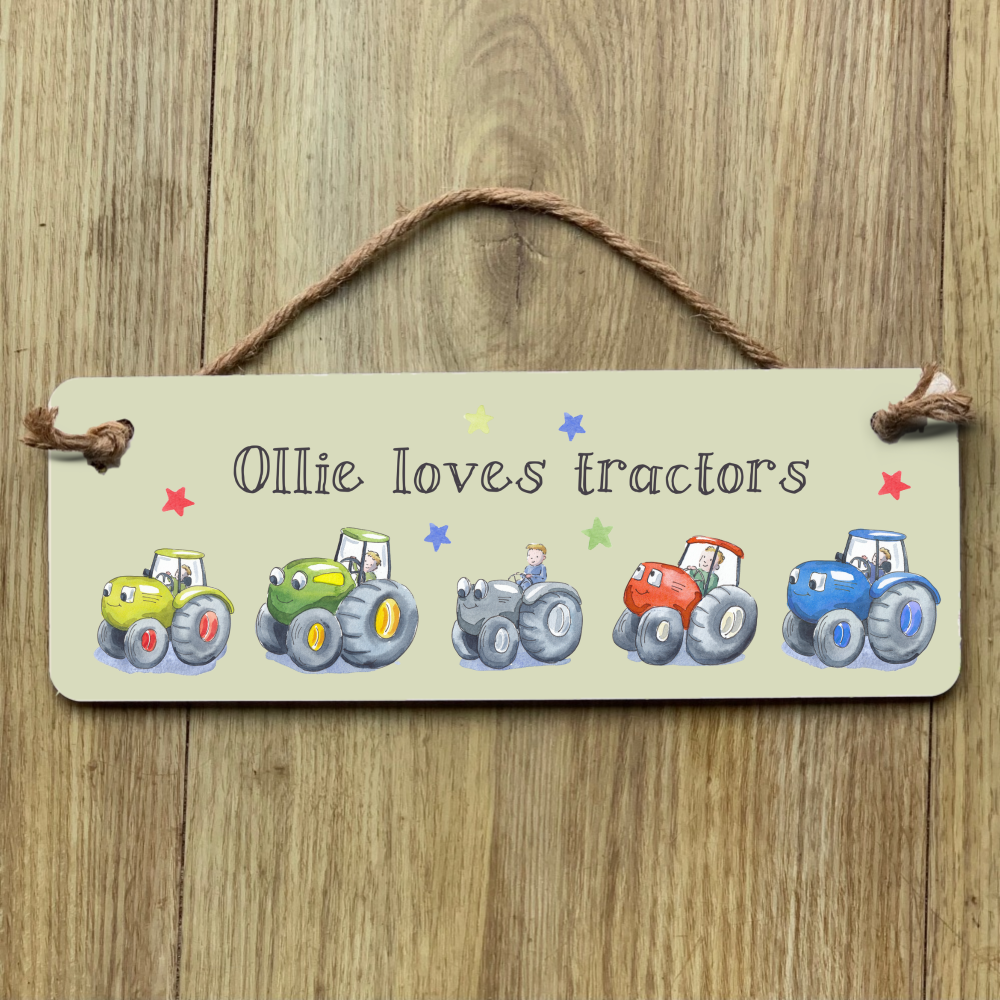 Personalised Children’s Tractor Door Sign - printed