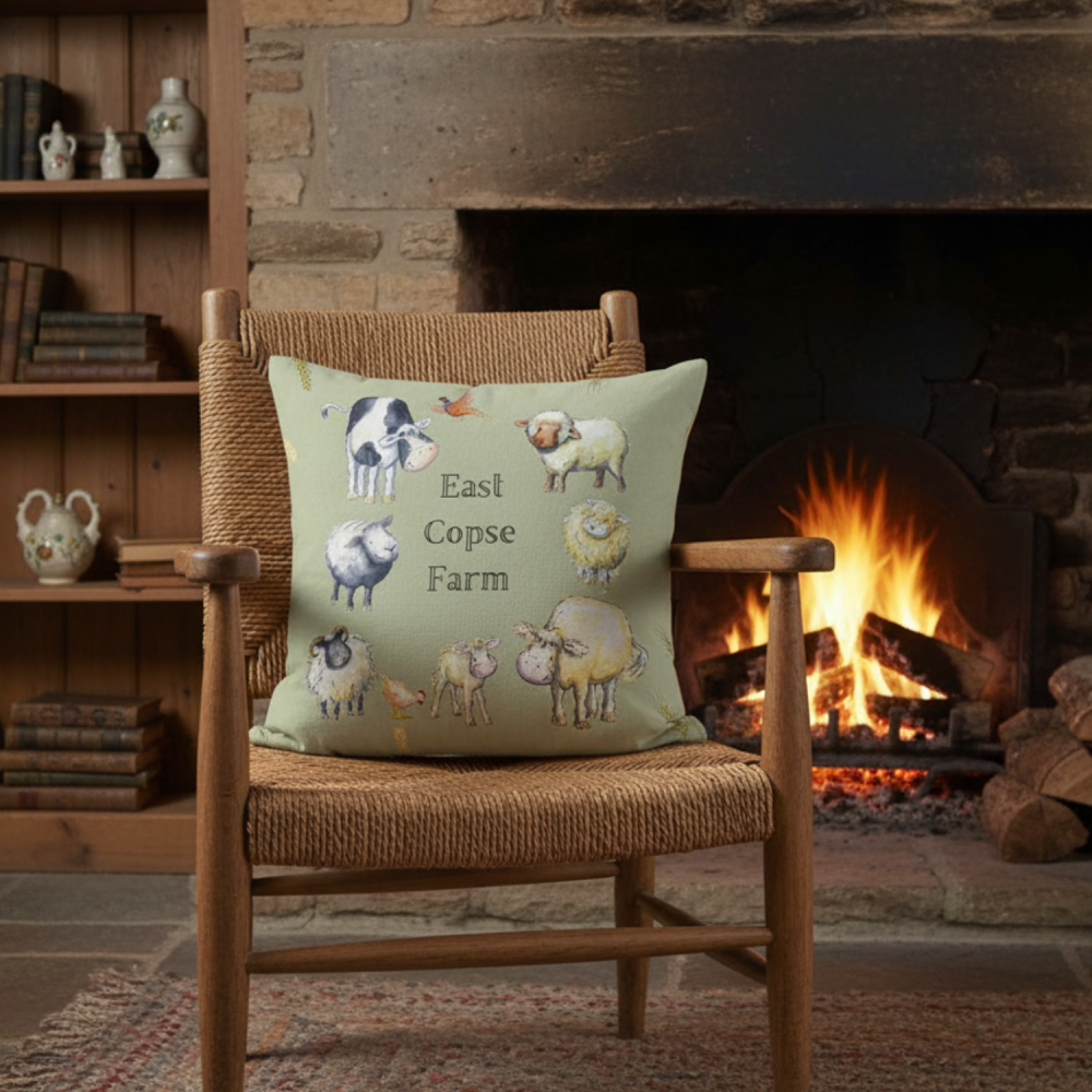 Farm breeds cushion- personalised with farm name