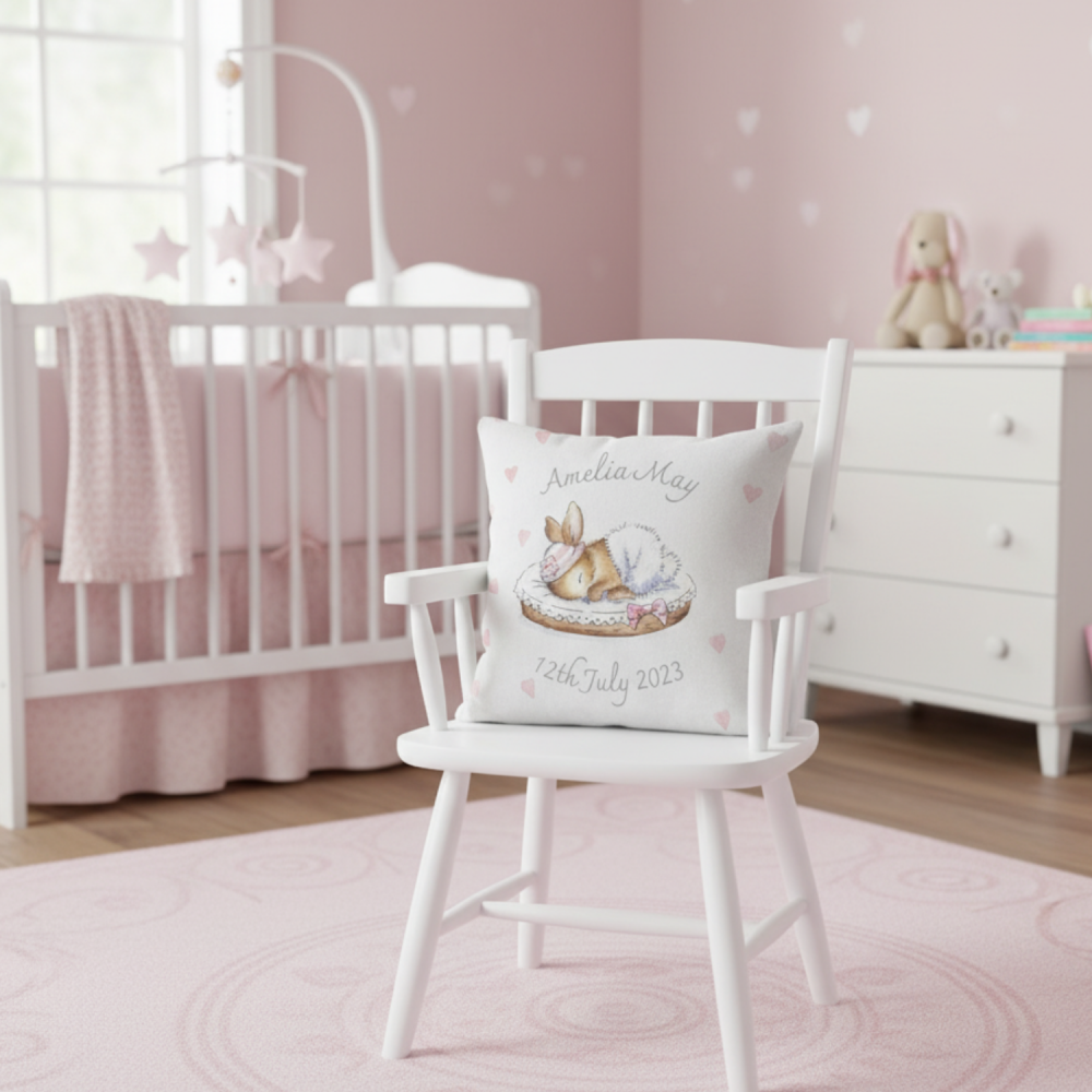 Baby Rabbit cushion- personalised