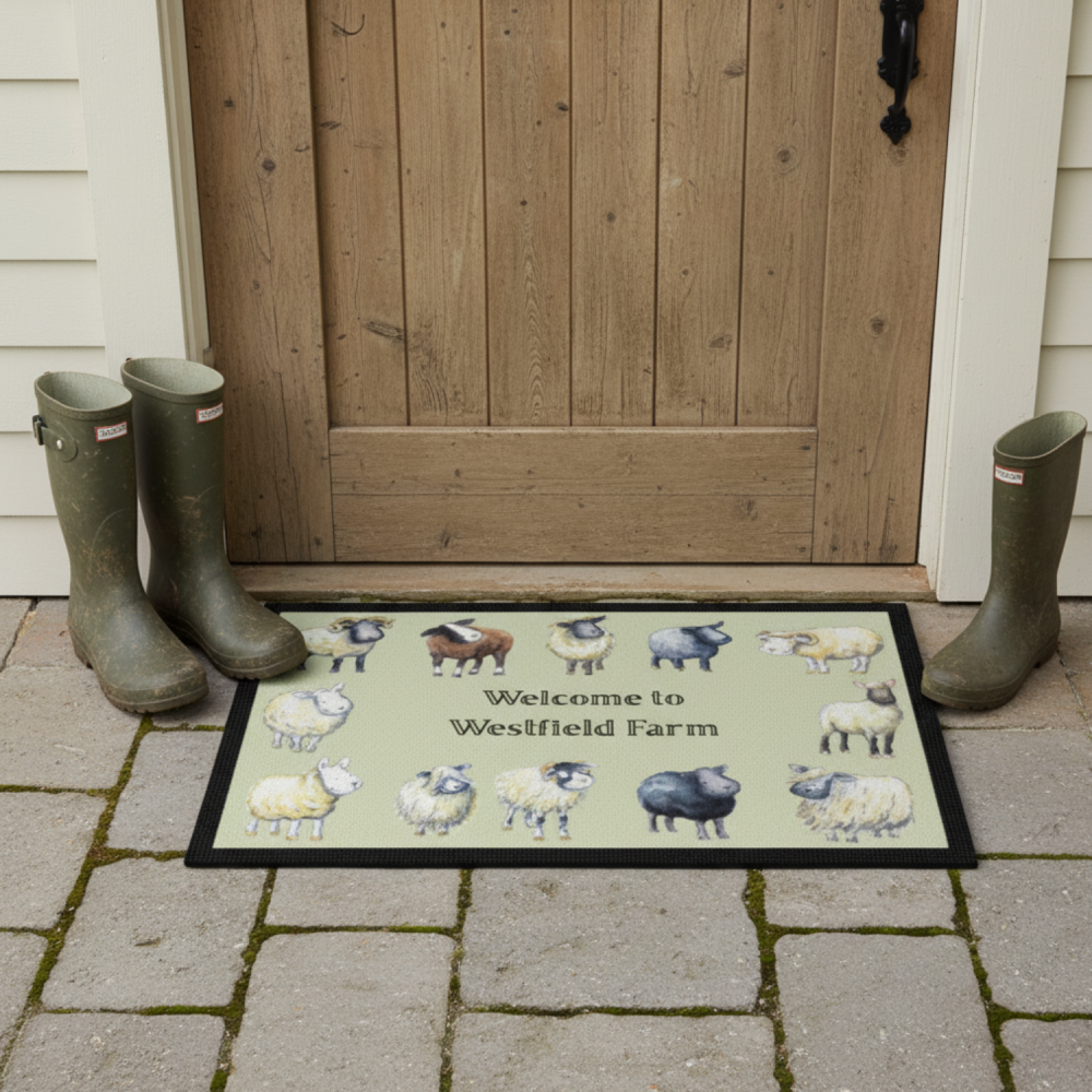Farm Animal Personalised Doormat – Handmade 60 x 40cm
