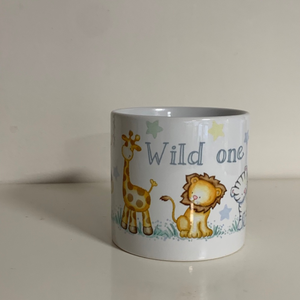 Jungle Animals Mug – Safari Baby Cup with Elephant, Giraffe & Lion | Jungle Nursery Gift