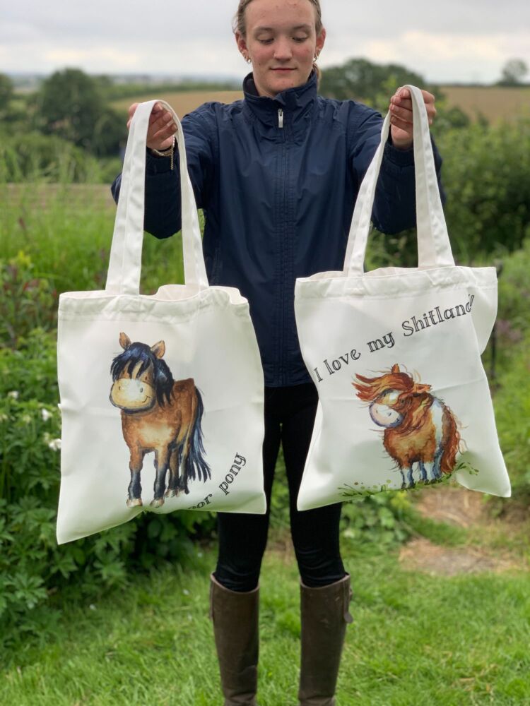 Custom Pony Illustration Tote – Rural Gift for Horse Lovers