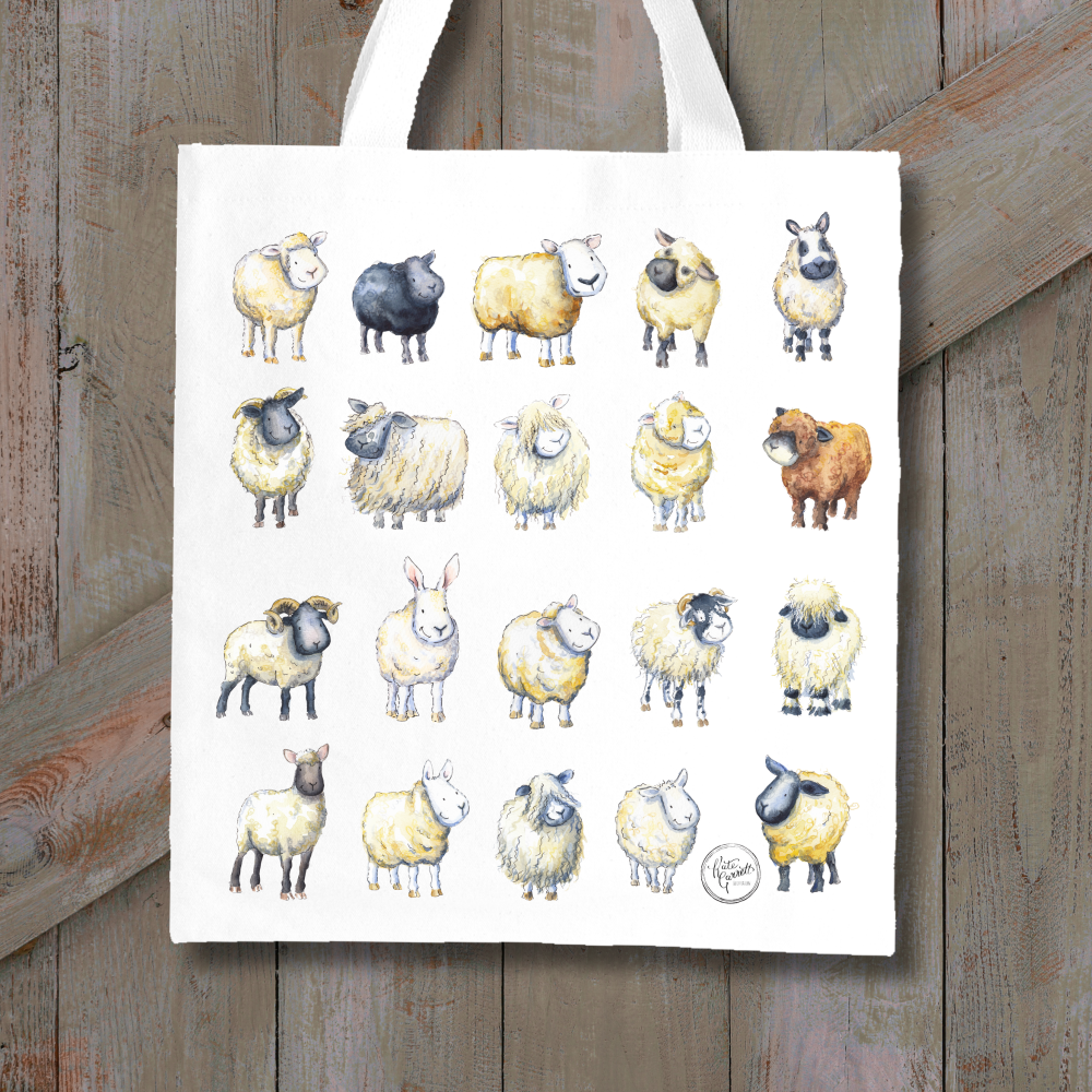 Personalised Sheep Breed Tote – Hand-Painted Rare Breeds