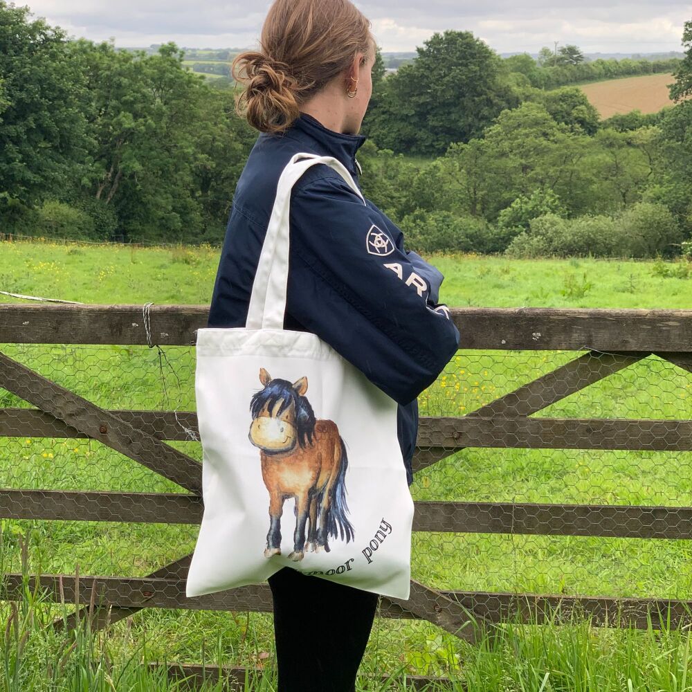 Custom Pony Illustration Tote – Rural Gift for Horse Lovers