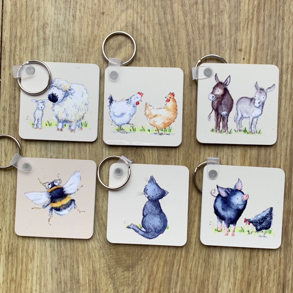 In-Stock Countryside Keyrings — Ready to Post