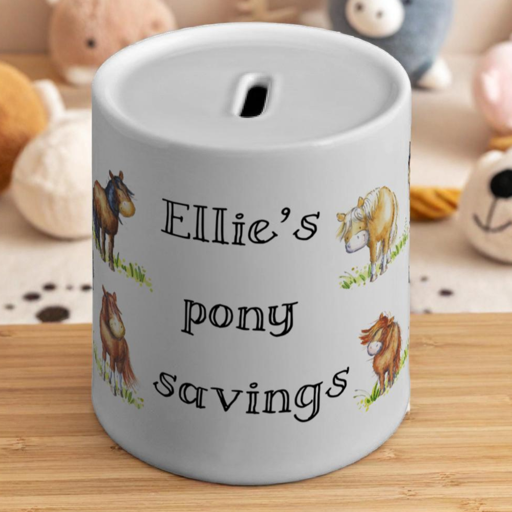 Pony Breeds Money Box — Personalised for Your Little Equestrian