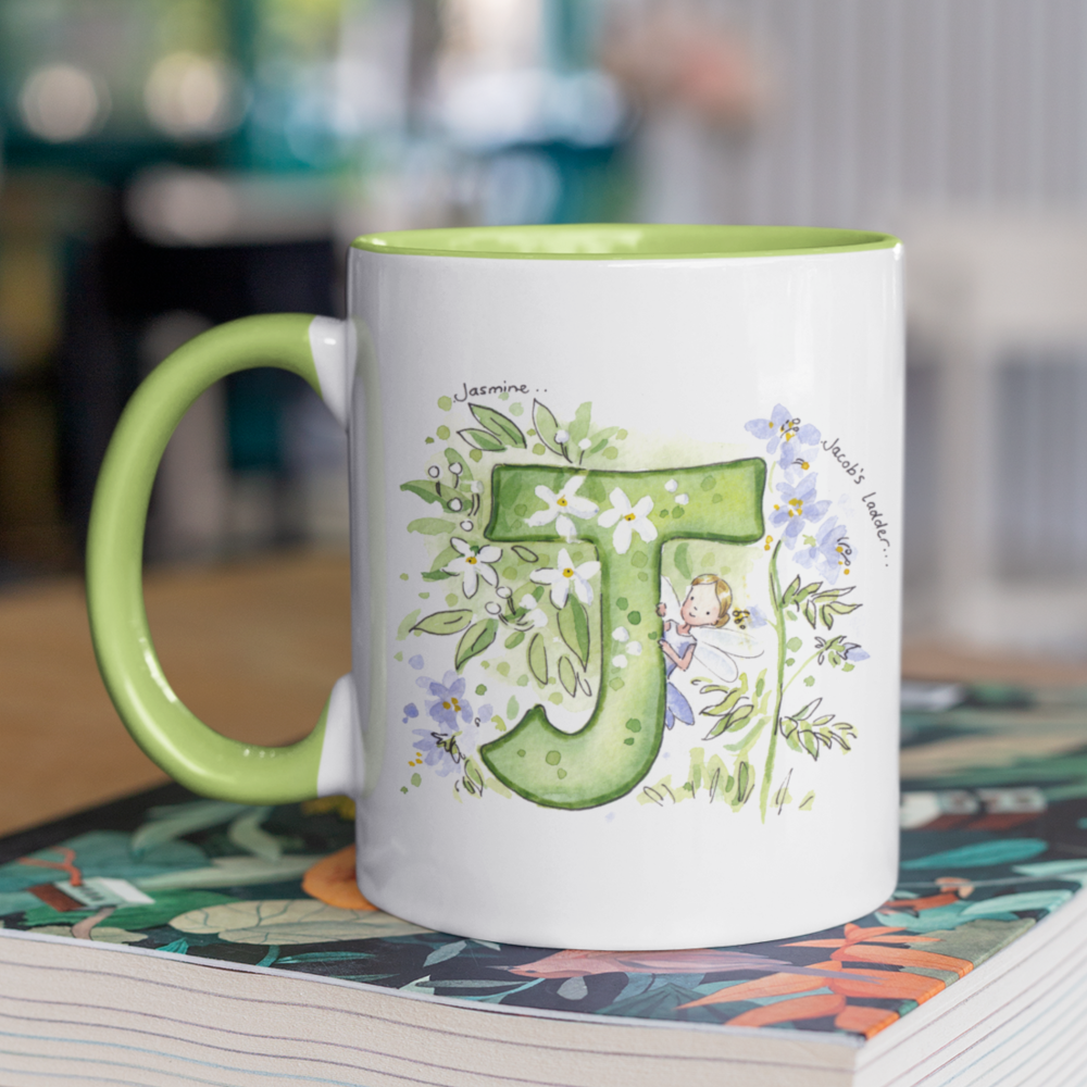 Fairy Initial Mug for Little Girl or gardener