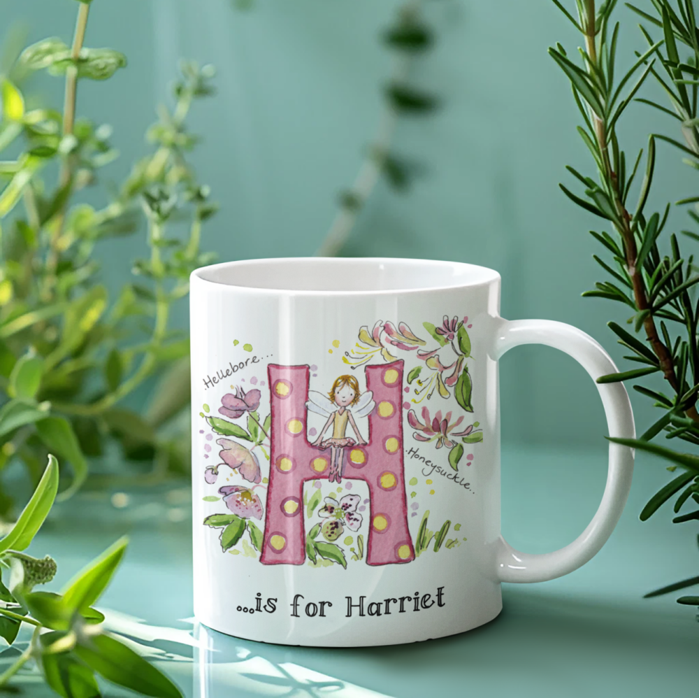 Fairy Initial Mug for Little Girl or gardener