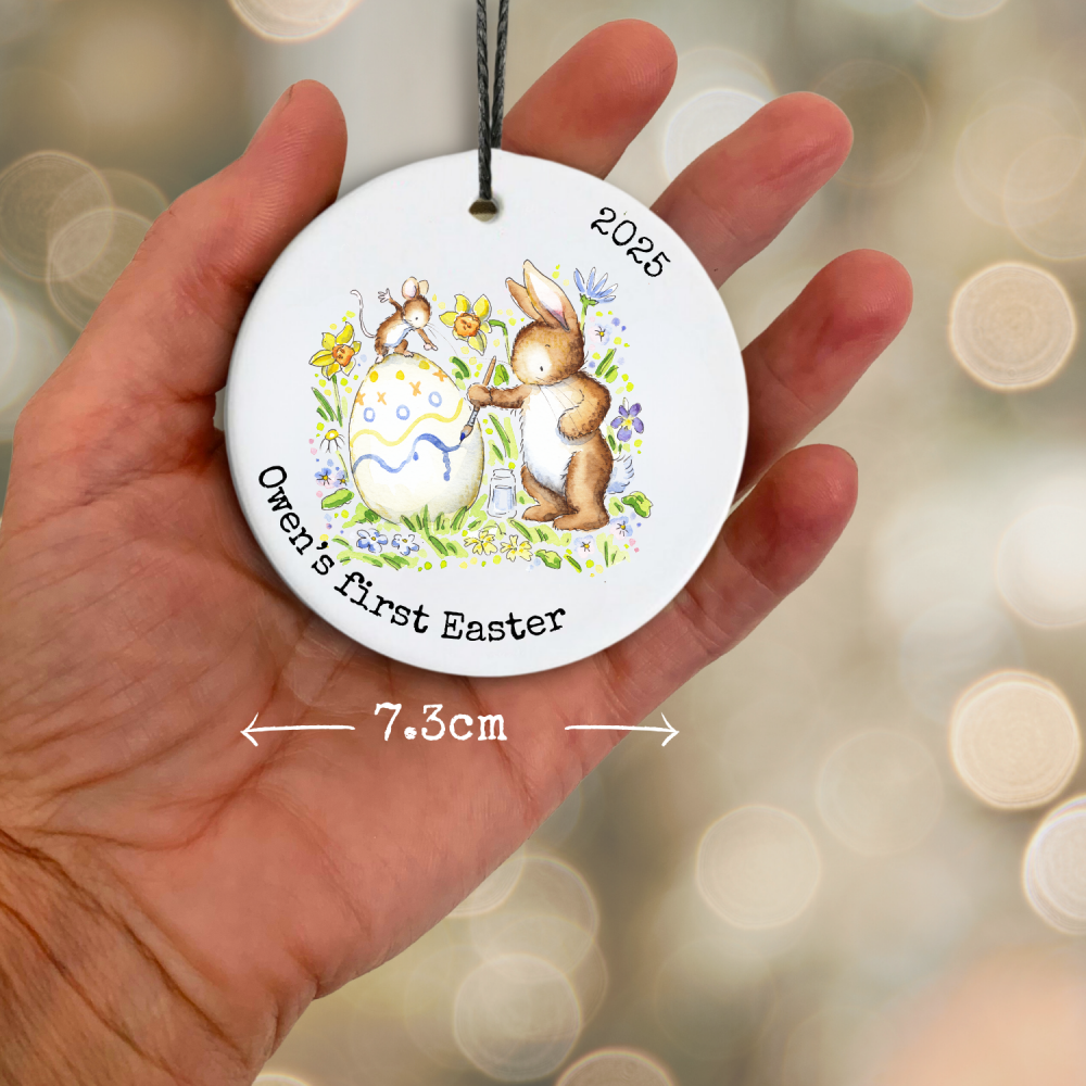 Personalised Easter Bunny Ceramic Decoration